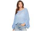 Free People Island Girl Hacci (ocean Blue) Women's Long Sleeve Pullover