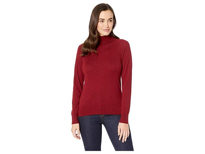 Pendleton Merino Ribneck Turtleneck (pomegranate) Women's Clothing