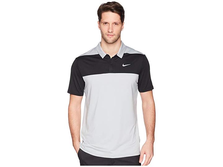 Nike Golf Color Block Dry Polo (wolf Grey/black/flat Silver) Men's Clothing