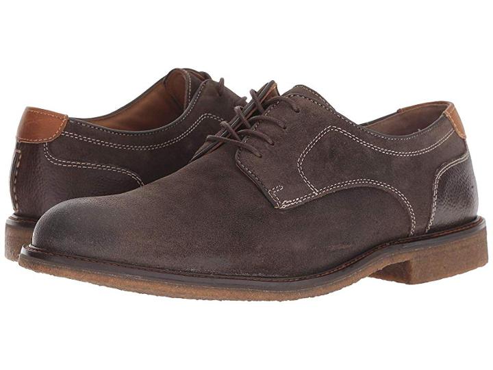 Johnston & Murphy Copeland Plain Toe (gray Water-resistant Oiled Suede) Men's Plain Toe Shoes