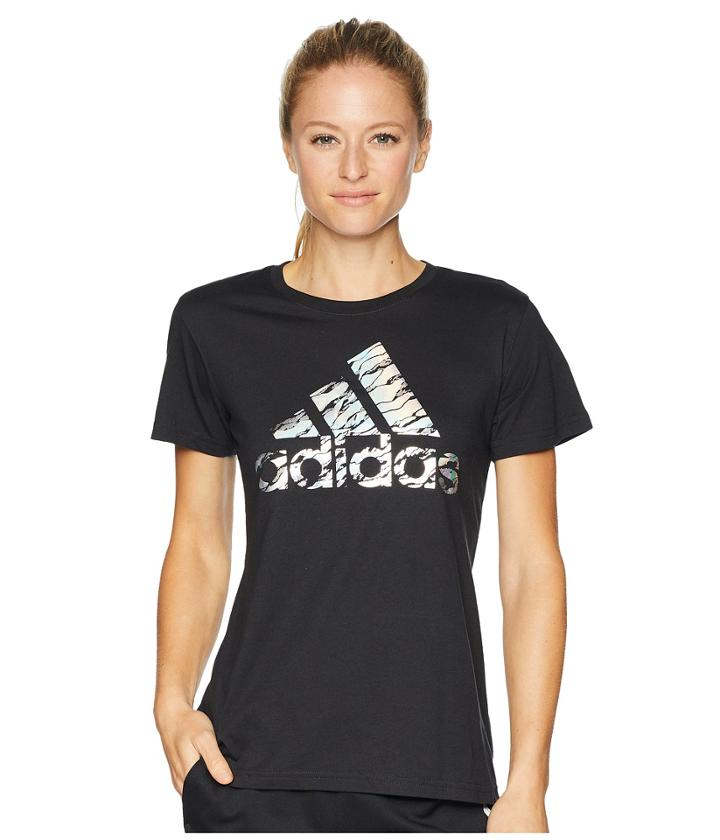 Adidas Badge Of Sport Camo Print Tee (black) Women's T Shirt