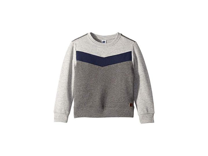 Janie And Jack Pieced Sweatshirt (toddler/little Kids/big Kids) (grey/blue) Boy's Sweatshirt
