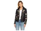 Scully Samantha Embroidered And Studded Ladies Leather Jacket (black) Women's Coat