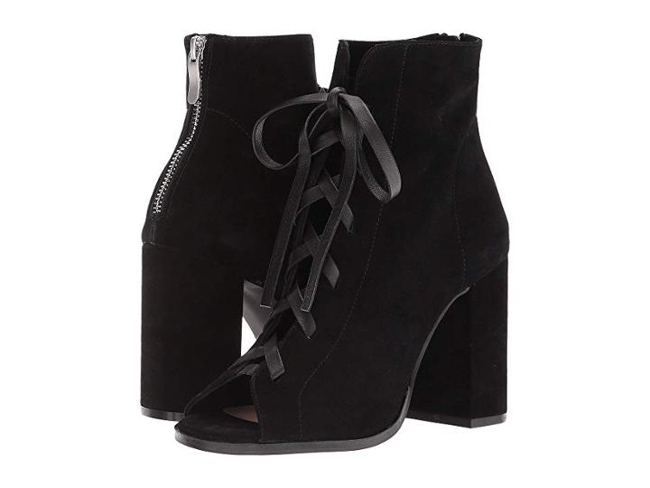 Kristin Cavallari Layton Peep Toe Bootie (black Kid Suede) Women's Dress Boots