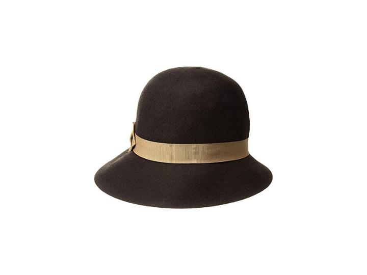 Scala Wool Felt Cloche W/ Ribbon (chocolate) Caps