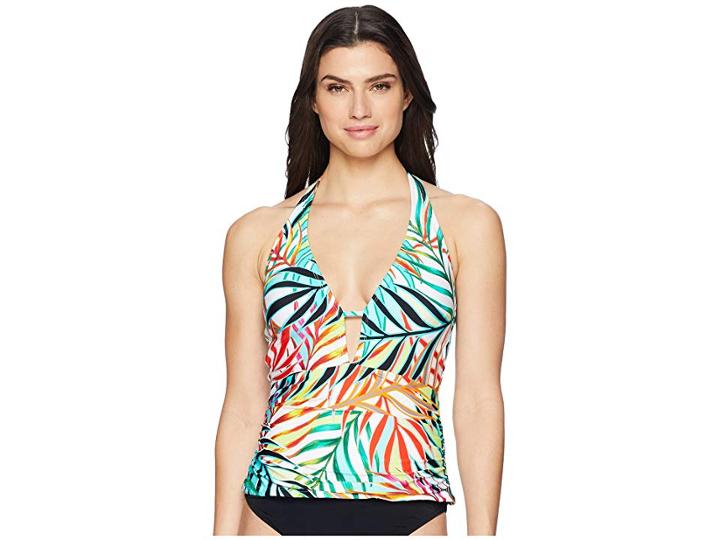 Kenneth Cole Exotic Palm Plunge Tankini (multi) Women's Swimwear