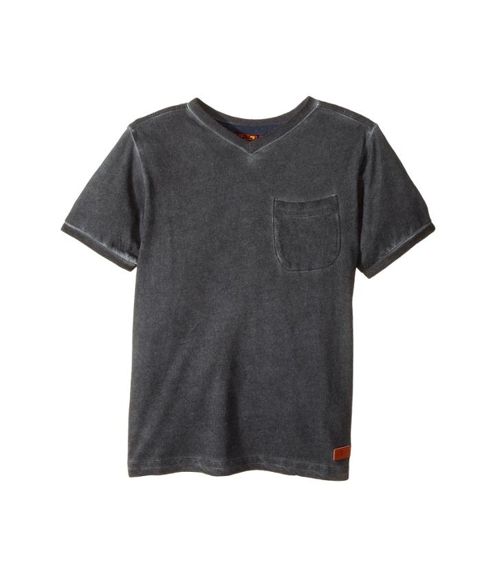 7 For All Mankind Kids V-neck Tee (little Kids/big Kids) (black) Boy's T Shirt