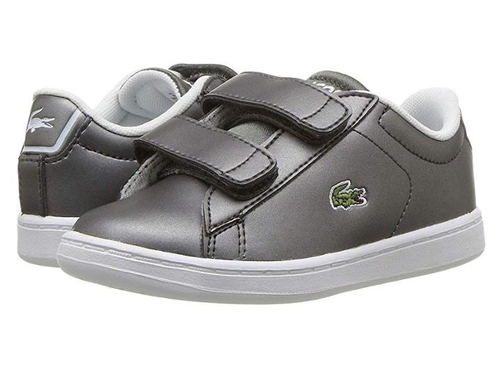 Lacoste Kids Carnaby Evo Hl (toddler/little Kid) (gunmetal/white) Kids Shoes