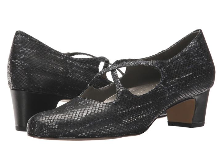 Trotters Jamie (navy Snake) Women's 1-2 Inch Heel Shoes