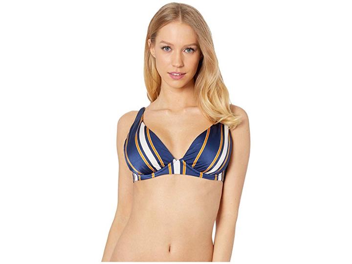 Roxy Romantic Senses Underwire Swimsuit Top (medieval Blue Macy Stripe Swim) Women's Swimwear