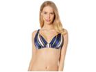Roxy Romantic Senses Underwire Swimsuit Top (medieval Blue Macy Stripe Swim) Women's Swimwear