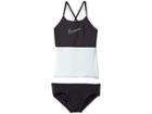 Nike Kids Color Surge Spiderback Tankini Set (big Kids) (black) Girl's Swimwear Sets