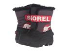 Sorel Kids Snow Commandertm (toddler/little Kid) (dark Grey/bright Red) Kids Shoes