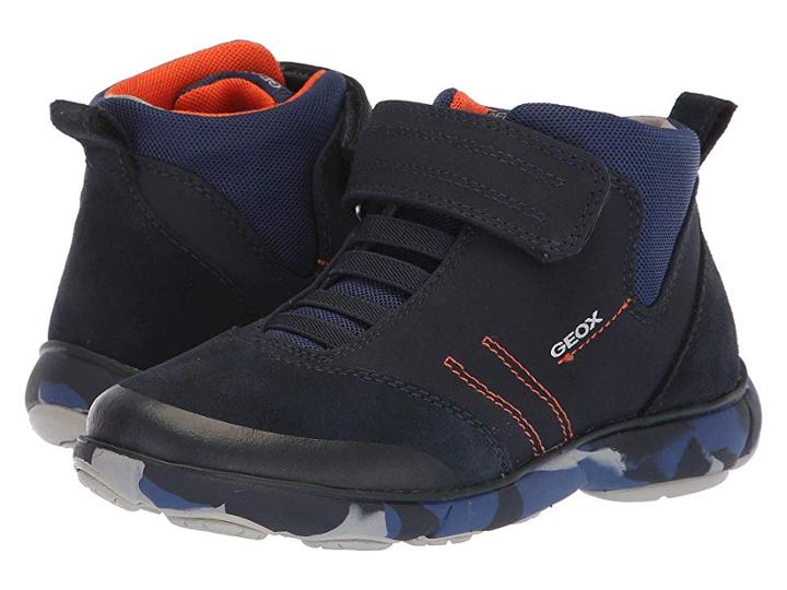 Geox Kids Nebula Boy 8 (little Kid/big Kid) (navy/orange) Boy's Shoes