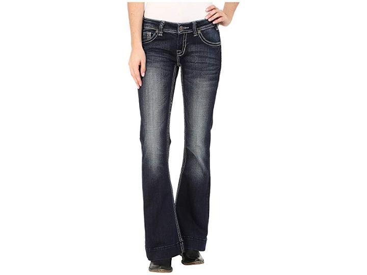 Rock And Roll Cowgirl Trouser Low Rise In Dark Vintage W8-5640 (dark Vintage) Women's Jeans