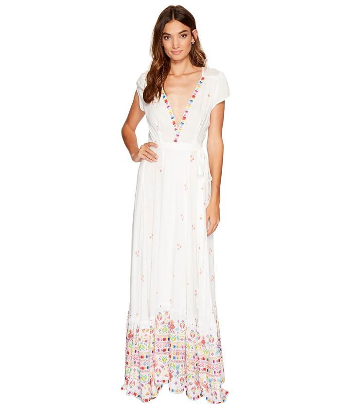 Jen's Pirate Booty Huichol Mythology Wrap Dress (huichol White) Women's Dress