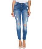 7 For All Mankind Ankle Skinny Jeans W/ Destroy In Radient Pier (radient Pier) Women's Jeans