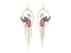 Betsey Johnson Purple Bird Cage Orbital Earrings (purple) Earring