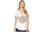 Wrangler Short Sleeve V-neck Graphic Tee (white) Women's T Shirt