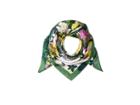 Vince Camuto Coral Floral Silk Square (lime Spruce) Scarves
