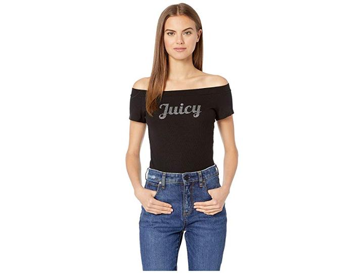 Juicy Couture Cursive Foil Logo W/ Glitter Hoodie (true Red) Women's Clothing