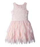 Nanette Lepore Kids Embroidered Tulle Dress W/ Matte Satin (little Kids/big Kids) (peach) Girl's Dress