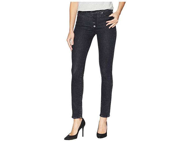 Paige Hoxton Ankle Peg W/ Expanded Button Fly In City Noir (city Noir) Women's Jeans