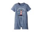 Ralph Lauren Baby Cotton Jersey Graphic Shortalls (infant) (capri Blue/bluebell) Boy's Overalls One Piece