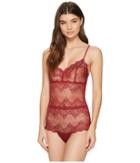 Only Hearts So Fine Lace Cheeky Bodysuit (red Stone) Women's Jumpsuit & Rompers One Piece