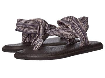 Sanuk Yoga Sling 2 Prints (tan/black Geo Stripes) Women's Sandals