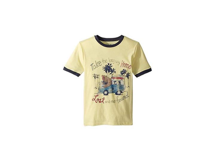 Lucky Brand Kids Short Sleeve Graphic Tee (big Kids) (custard Heather) Boy's T Shirt