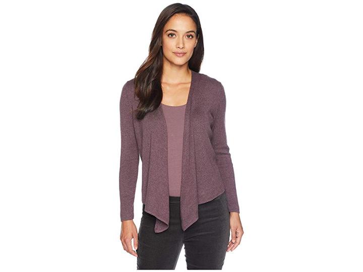 Nic+zoe Petite Four-way Cardy Heavyweight (plum) Women's Sweater