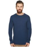 Richer Poorer Long Sleeve Crew Pocket Tee (navy) Men's T Shirt