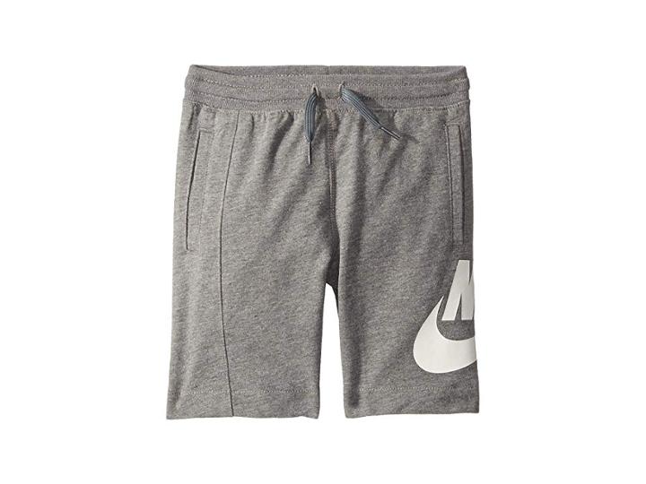 Nike Kids French Terry Alumni Shorts (little Kids) (carbon Heather) Boy's Shorts