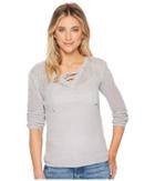 Bb Dakota Lily Lace-up Sweater (slate Grey) Women's Sweater