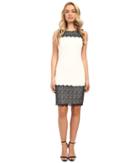 Calvin Klein Sheath With Lace Detail (soft White) Women's Dress