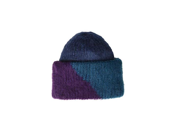 Steve Madden Color Block Woven Beanie (navy) Beanies