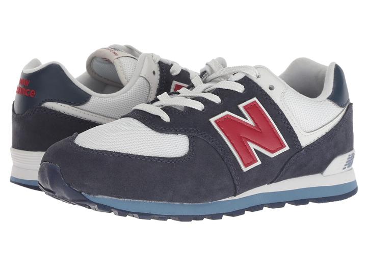 New Balance Kids Gc574v1 (big Kid) (navy/red) Kids Shoes