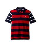 Polo Ralph Lauren Kids Striped Cotton Mesh Polo Shirt (big Kids) (rl2000 Red Multi) Boy's Short Sleeve Pullover