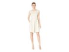 Anne Klein Dot Jacquard Inverted Pleat Fit Flare (champagne/gold) Women's Dress