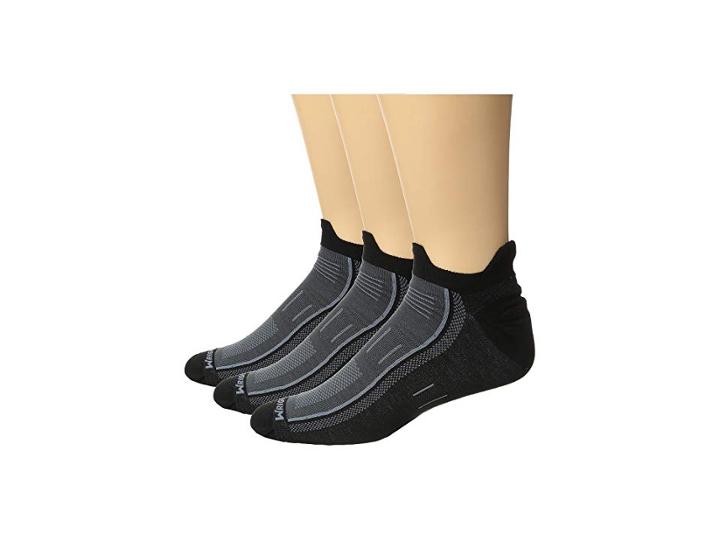 Wrightsock Endurance Double Tab 3-pack (black) Crew Cut Socks Shoes