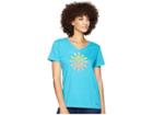 Life Is Good Here Comes The Sun Crusher Vee T-shirt (vivid Blue) Women's T Shirt