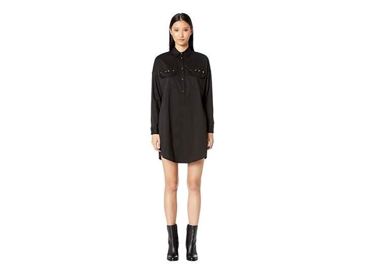 Versace Jeans Shirtdress Ed2hsa411 (nero) Women's Long Sleeve Button Up