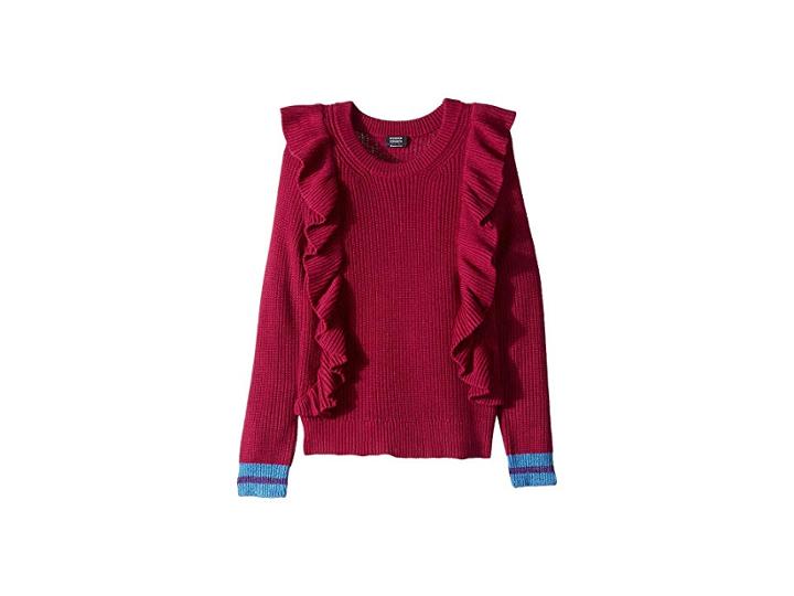 Splendid Littles Ruffle Pullover Sweater (big Kids) (fuchsia) Girl's Sweater
