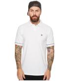 Brixton Carlos Short Sleeve Polo Knit (white/black) Men's Short Sleeve Knit