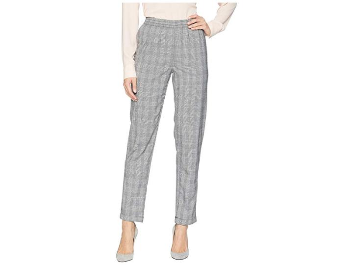 Kenneth Cole New York Satin Trim Jogger (glen Plaid) Women's Casual Pants