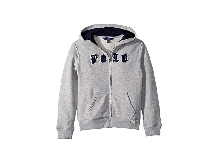 Polo Ralph Lauren Kids Cotton-blend Fleece Hoodie (big Kids) (andover Heather) Boy's Sweatshirt
