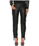 Jeremy Scott Fringed Leather Pants (black) Women's Casual Pants