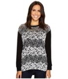 Nally & Millie Black/white Lace Tunic (as Sampled) Women's Blouse