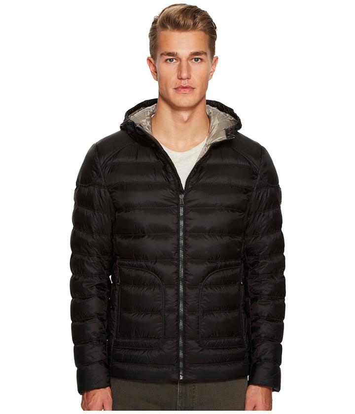 Belstaff Fullarton Lightweight Down Proof Nylon Hooded Jacket (black) Men's Coat